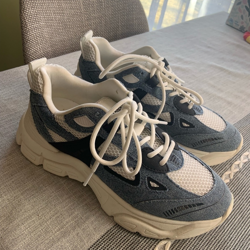 Steve Madden Stylish denim blue and White Sneakers